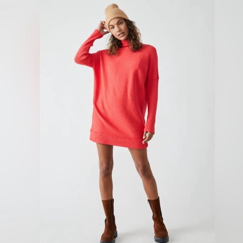 💌 FREE PEOPLE Ribbed CASEY‎ Tunic Top | Holiday | Christmas | Party Dress